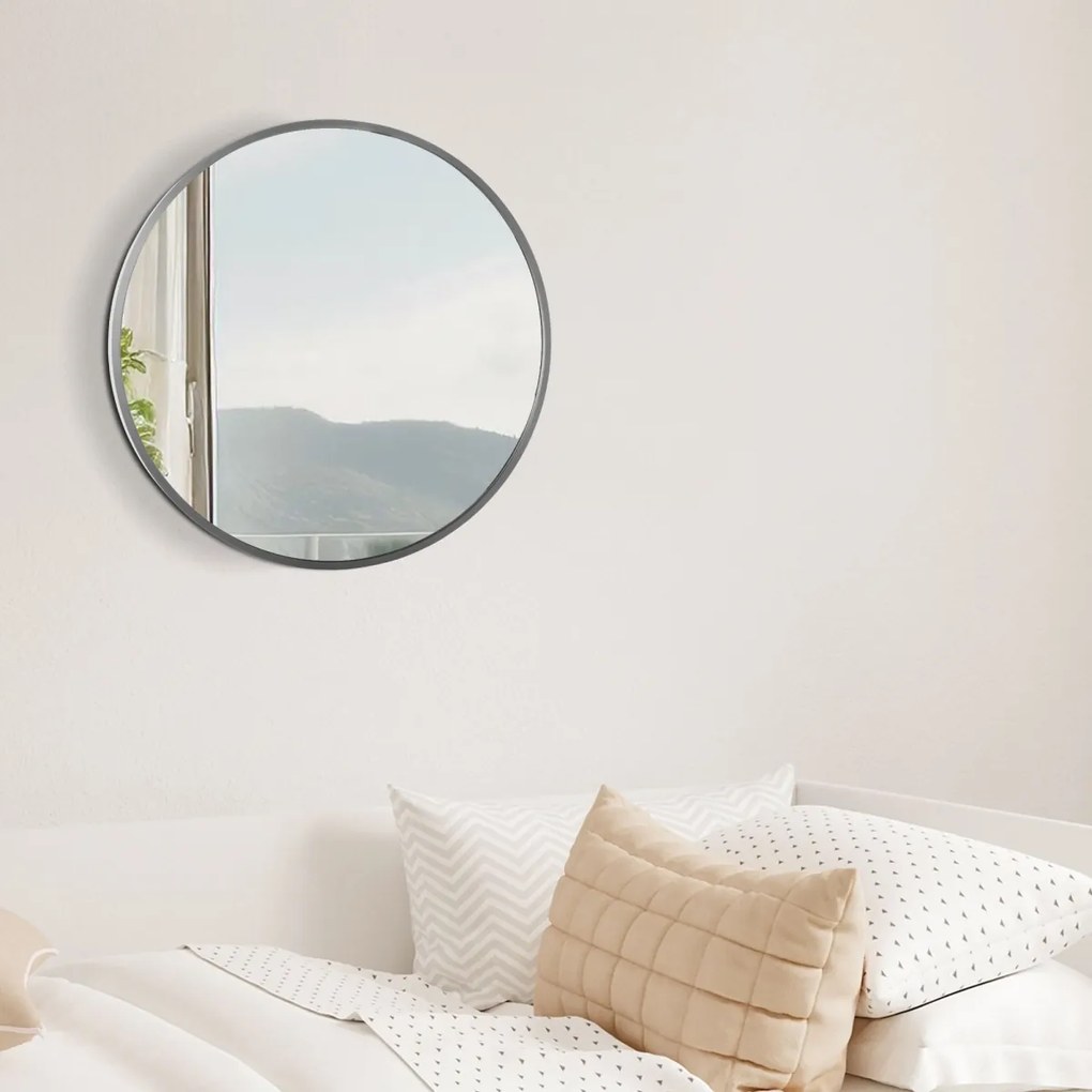 Nástenné zrkadlo Elsie M 323824 - 45x45 cm - Strieborná