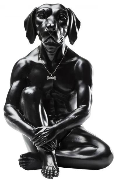 KARE DESIGN Dekoratívna figúrka Gangster Dog Black 33 × 23,5 × 24 cm