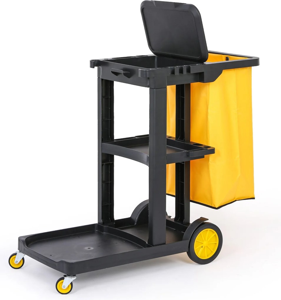 Profesionálny upratovací vozík s vrecom a vekom, 1120 × 470 × 990 mm