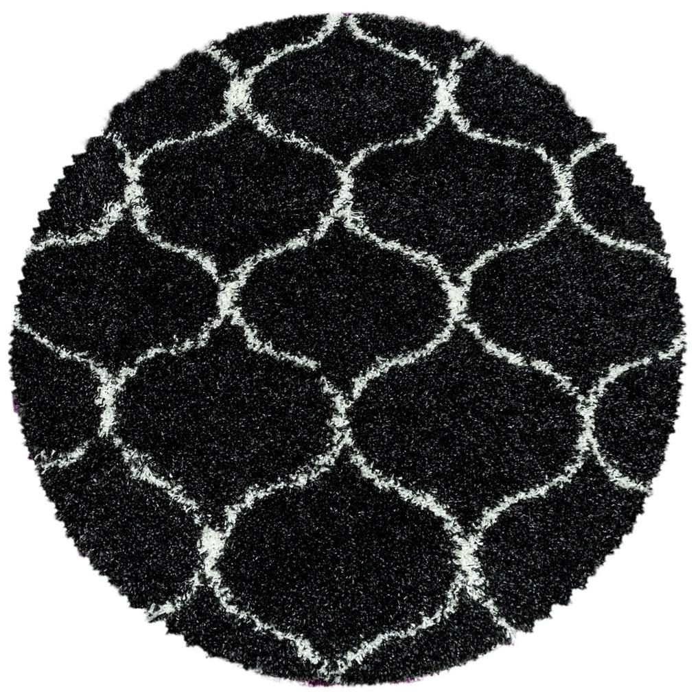 Ayyildiz Kusový koberec SALSA 3201, Okrúhly, Antracitová Rozmer koberca: 160 cm KRUH