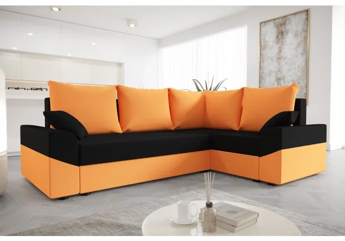 Priestranná moderná sedacia súprava DAGMAR - oranžová / čierna