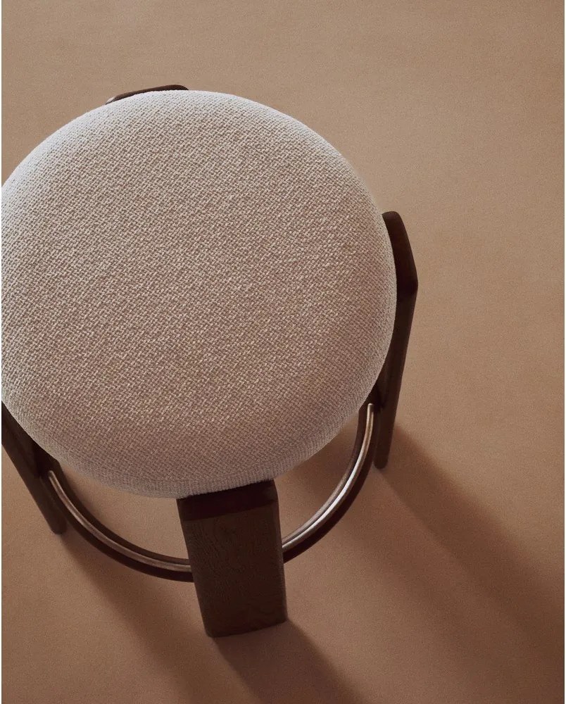 Béžová/v tmavo prírodnej farbe barová stolička z jaseňového dreva (výška sedadla 75 cm) Granite – Kave Home