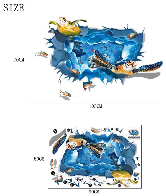 Veselá Stena Samolepka na stenu na stenu Morská korytnačka
