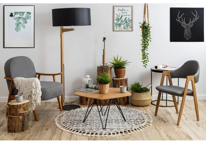 Dywany Łuszczów, Kusový koberec Berber Agadir G0522 cream and grey kruh, 160x160 (priemer) kruh, béžová, chodba / predsieň