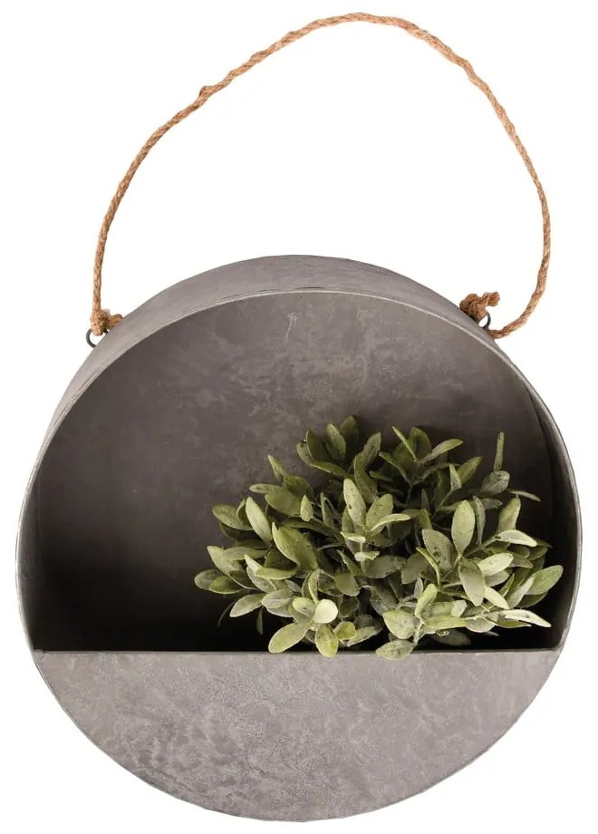 Sivý nástenný kvetináč Esschert Design, ø 35 cm