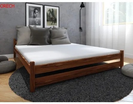Sammer Klasická drevená posteľ s čelom a roštom DARIA DARIA 120 x 200 cm Orech