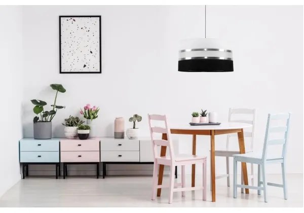 Luster na lanku CORAL 1xE27/60W/230V čiernobiela