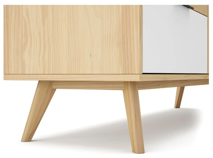 Nízka komoda z borovicového dreva v prírodnej farbe 140x81 cm Elfa - Marckeric