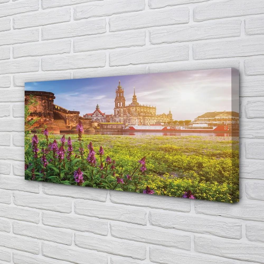 Obraz na plátne Nemecko Sunrise River 140x70 cm