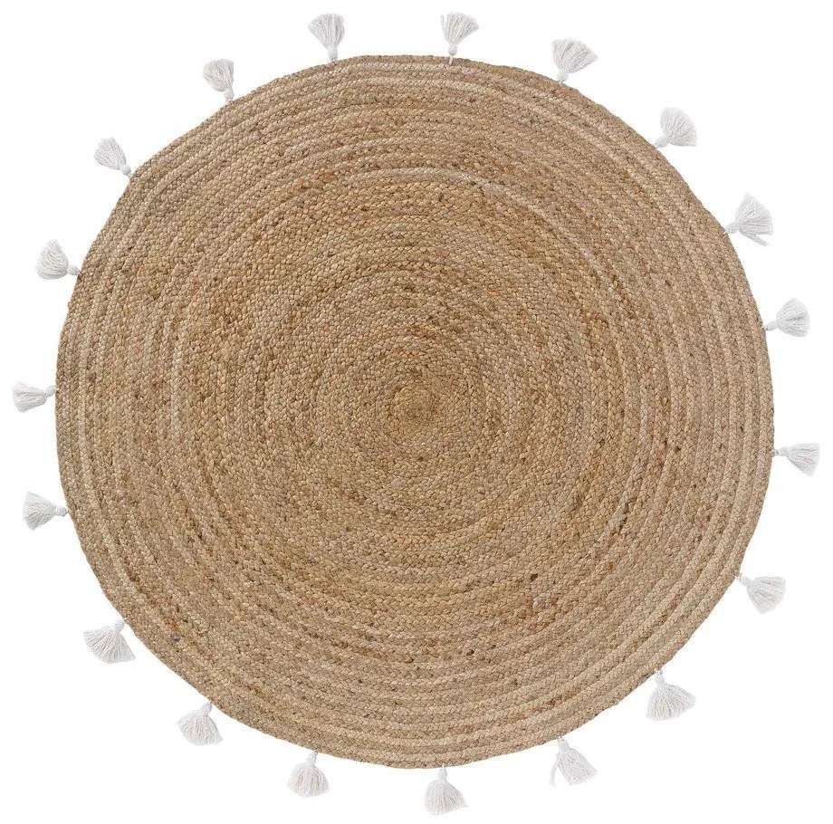 Okrúhly koberec v bielo-prírodnej farbe ø 120 cm Shira – douceur d'intérieur