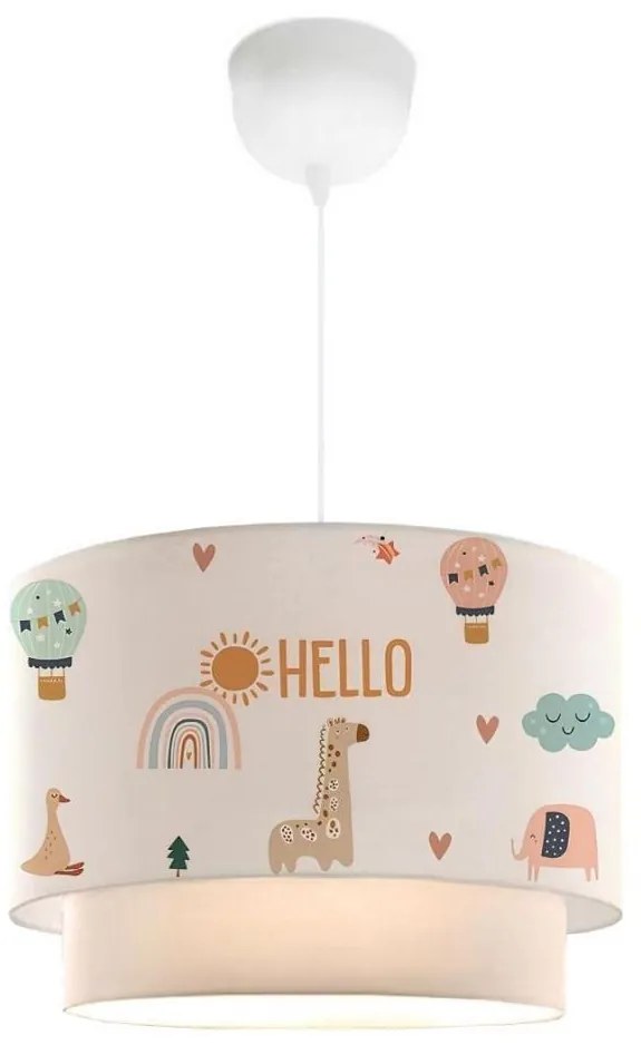 Detský luster CANDY 1xE27/40W/230V biela/pestrofarebná