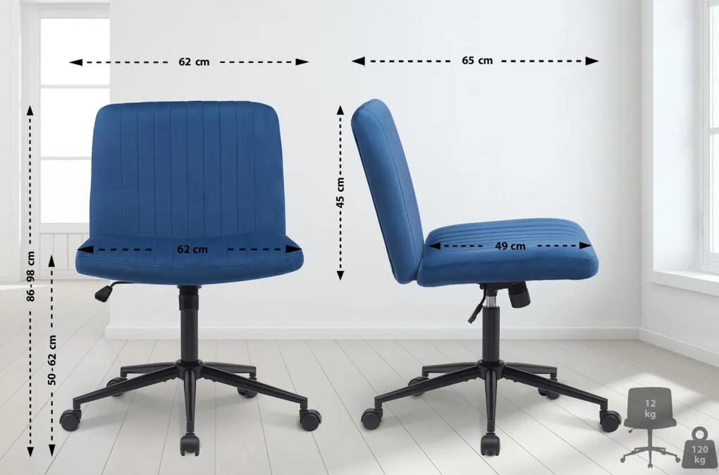 Design-Shop Kancelárska stolička Kingman zamat - Modrá
