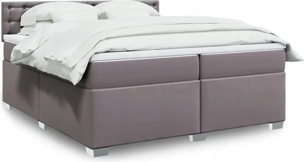 vidaXL Boxspring posteľ s matracom sivá 200x200 cm umelá koža