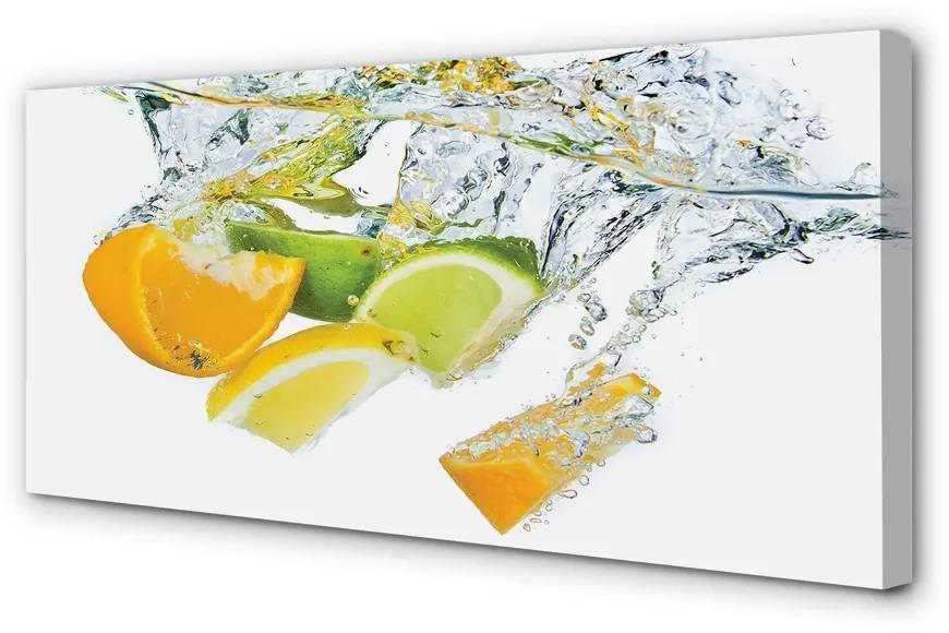 Obraz canvas voda citrus 125x50 cm