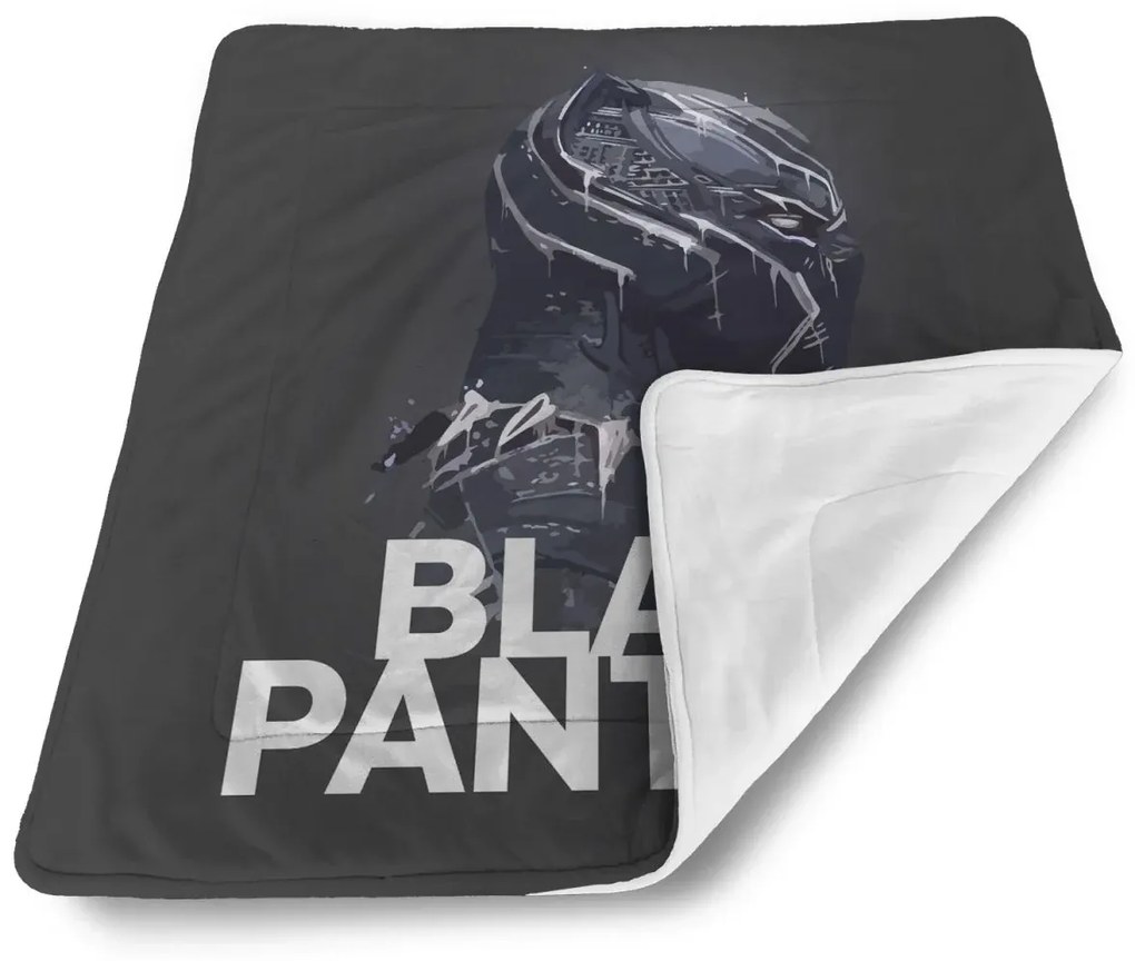 Sablio Deka pre bábätko BLACK PANTHER z profilu Čierny - 80x100 cm