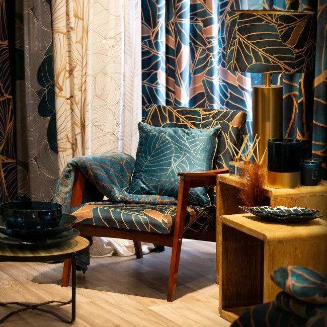 Dekoračný podnos LILI 3 01 tyrkysový / zlatý