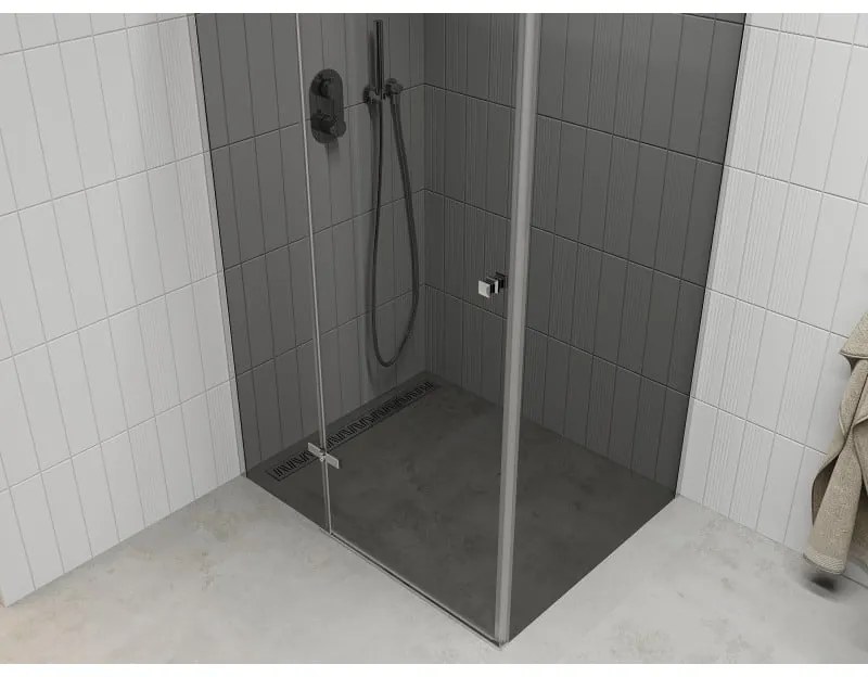 Mexen Roma, sprchovací kút 90 (dvere) x 120 (stena) cm, 6mm šedé sklo, chrómový profil, 854-090-120-01-40
