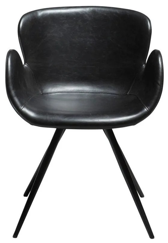 Čierne čalúnené jedálenské kreslo s podrúčkami Gaia – DAN-FORM Denmark