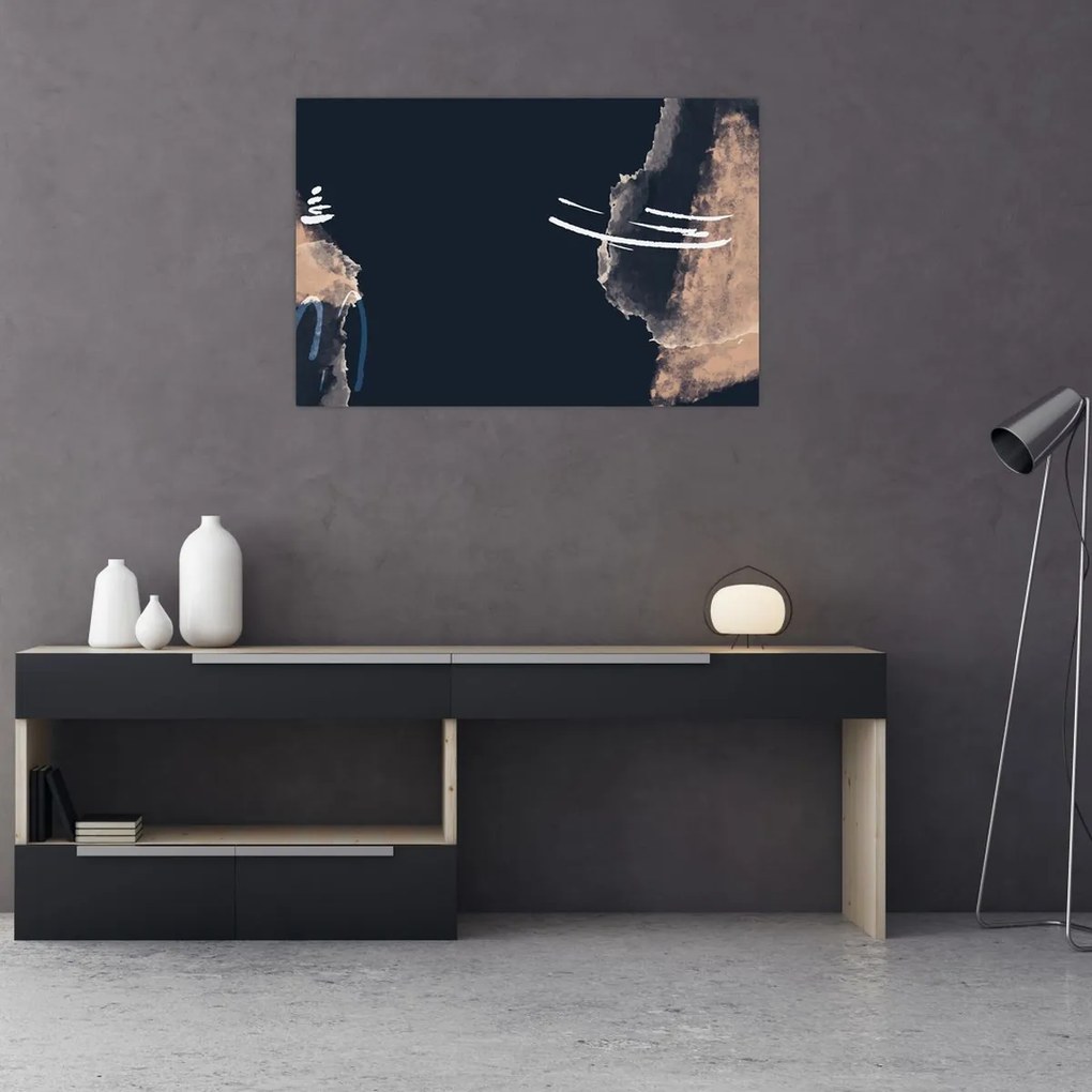 Obraz - Tmavomodrá abstrakcia (90x60 cm)