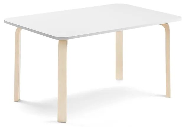 Stôl ELTON, 1200x600x590 mm, laminát - biela, breza