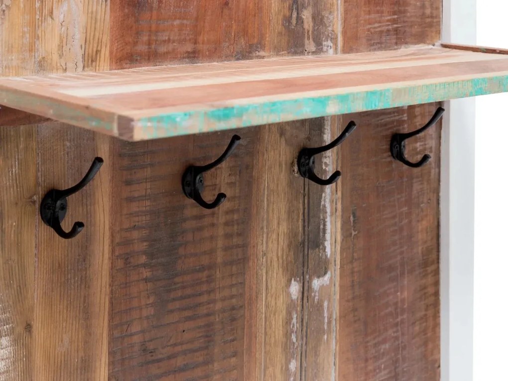 furniture-nabytek.cz - Masívna šatníková skriňa Perth z recyklovaného dreva, lakovaná, biela/barevná – 80×25×120 cm