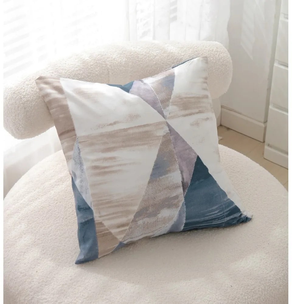 Modro-hnedé 3dielne obliečky na jednolôžko z mikrosaténu 140x200 cm Eden – JAHU collections