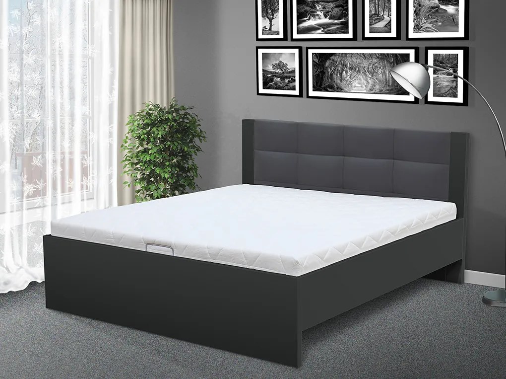 Štýlová posteľ Markéta 180 farebné prevedenie: orech/sivá