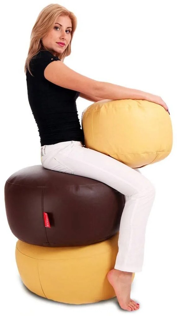 INTERMEDIC SK - Sedací vak 58x28 cm z ekokože | podnožka, sedenie, 135l, 1 ks Farba: E03 - Oranžová svetlá (ekokoža)