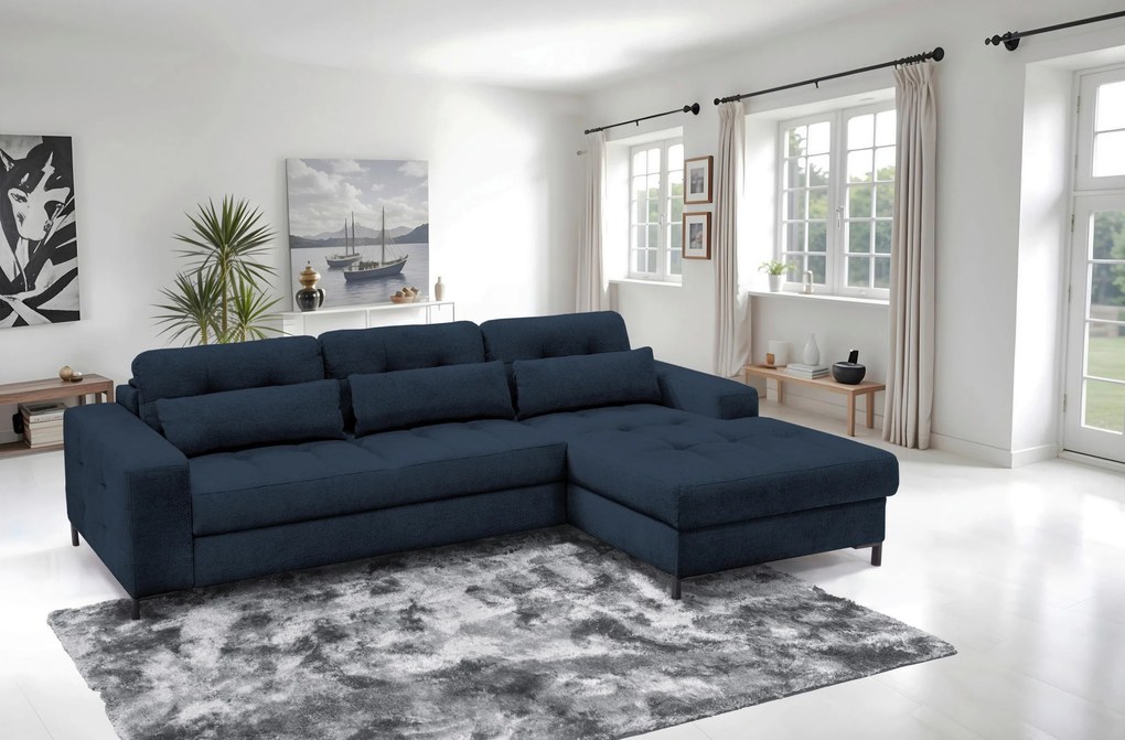 XXXLutz ROHOVÁ SEDAČKA, textil, tmavomodrá MID.YOU - Sedačky - 000694007910