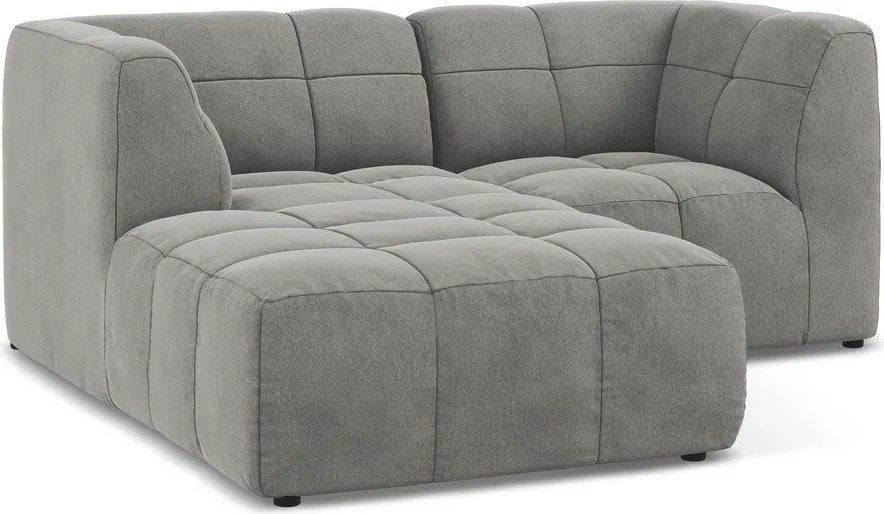 Sivá zamatová rohová pohovka (ľavý roh/s leňoškou) Aloha – Makamii