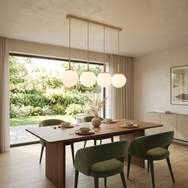 BRILAGI - Závesný luster MILO na lanku 4xE27/60W/230V béžová/zlatá