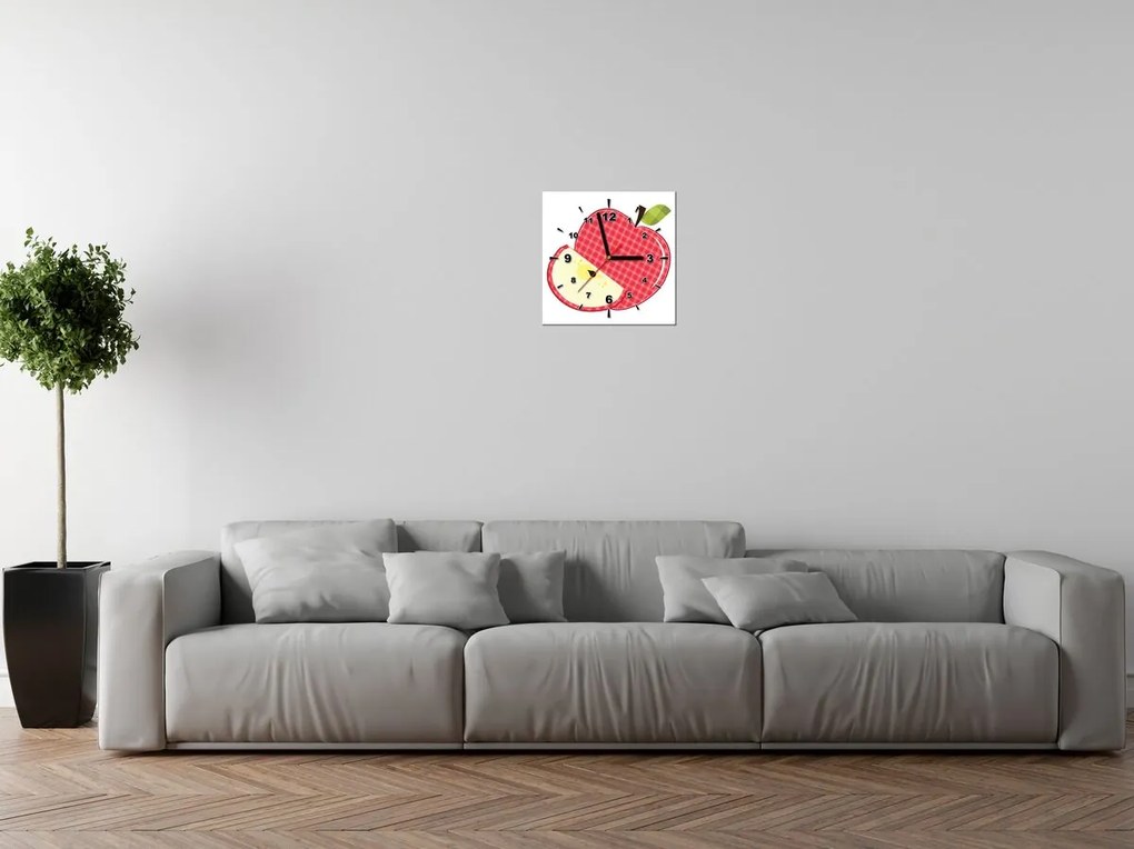 Gario Obraz s hodinami Jablko Rozmery: 40 x 40 cm