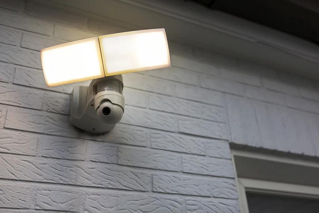 LUTEC Vonkajšie nástenné inteligentné LED osvetlenie LIBRA s bezpečnostnou kamerou a senzorom, 36 W