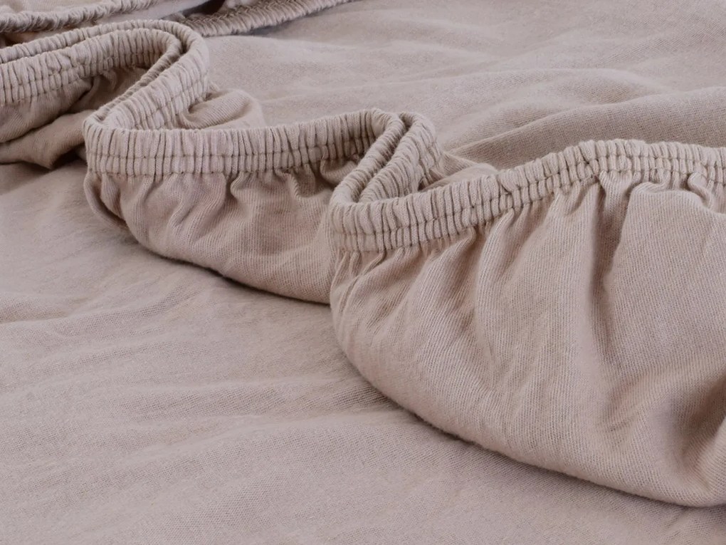 XPOSE® Jersey plachta Exclusive na vysoký matrac - kávová 200x220 cm