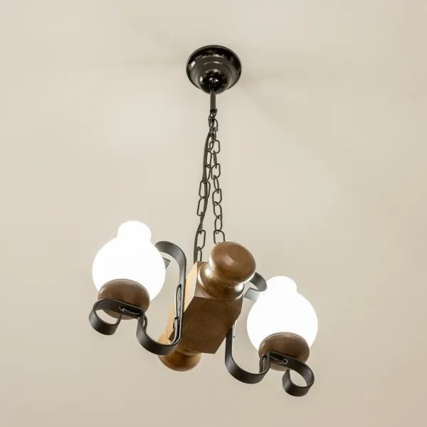 Brilagi - Luster na reťazi RUSTIC 2xE14/40W/230V buk/orech