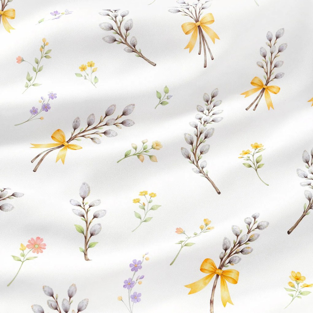 Goldea veľkonočná teflónová látka na obrusy - bahniatka 160 cm