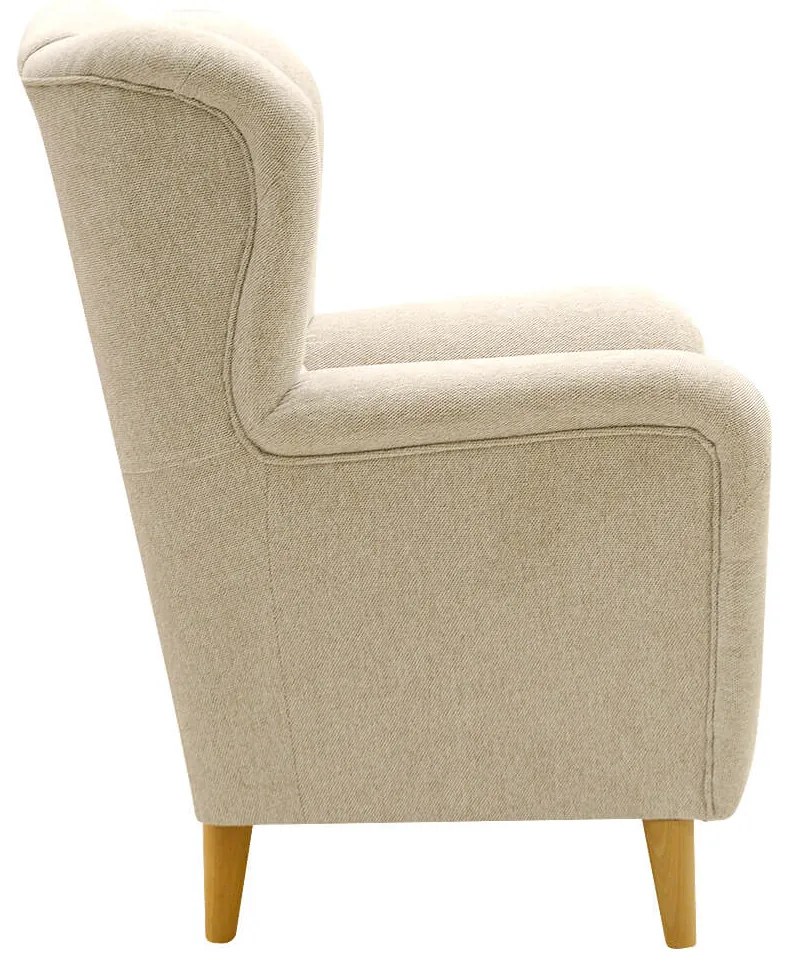 FINES krémové kreslo ušiak Aladin