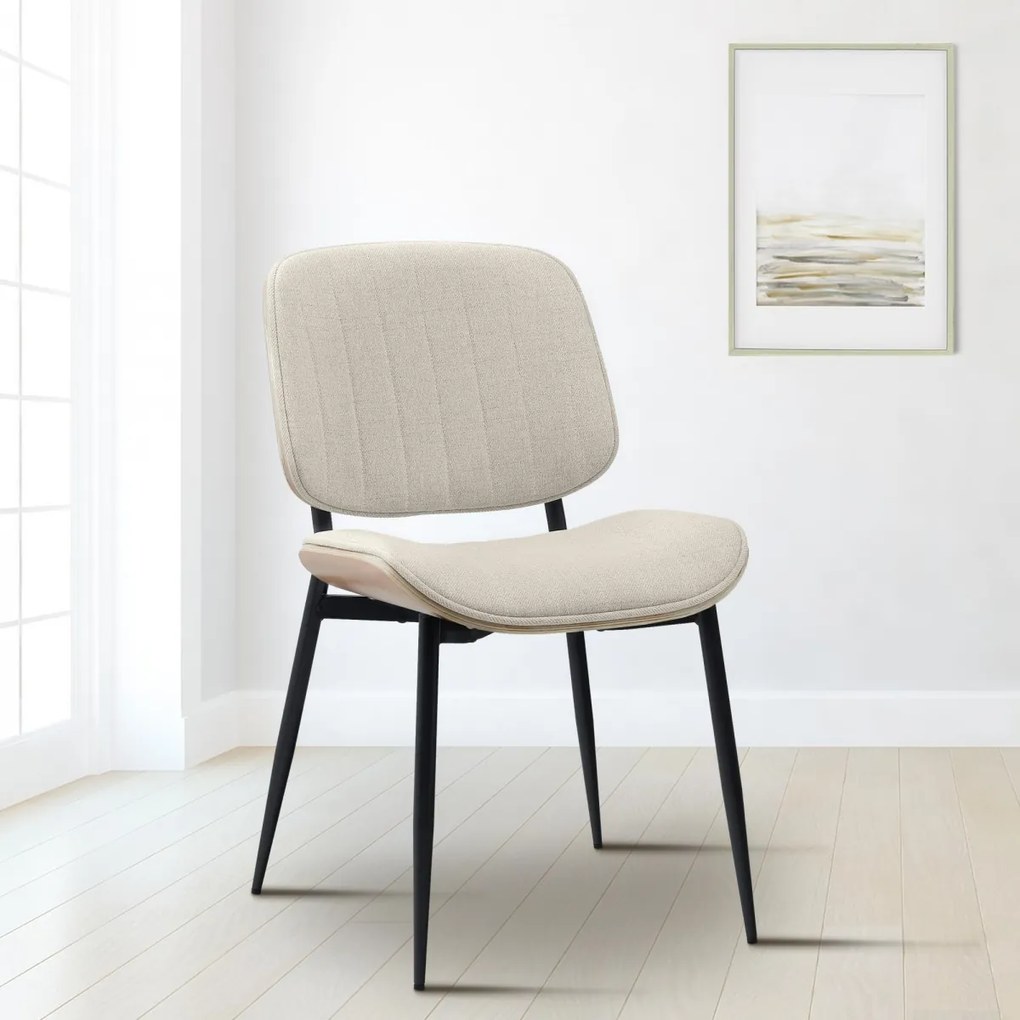 Konferenčná stolička Tiffin látka - Orech / Krémová