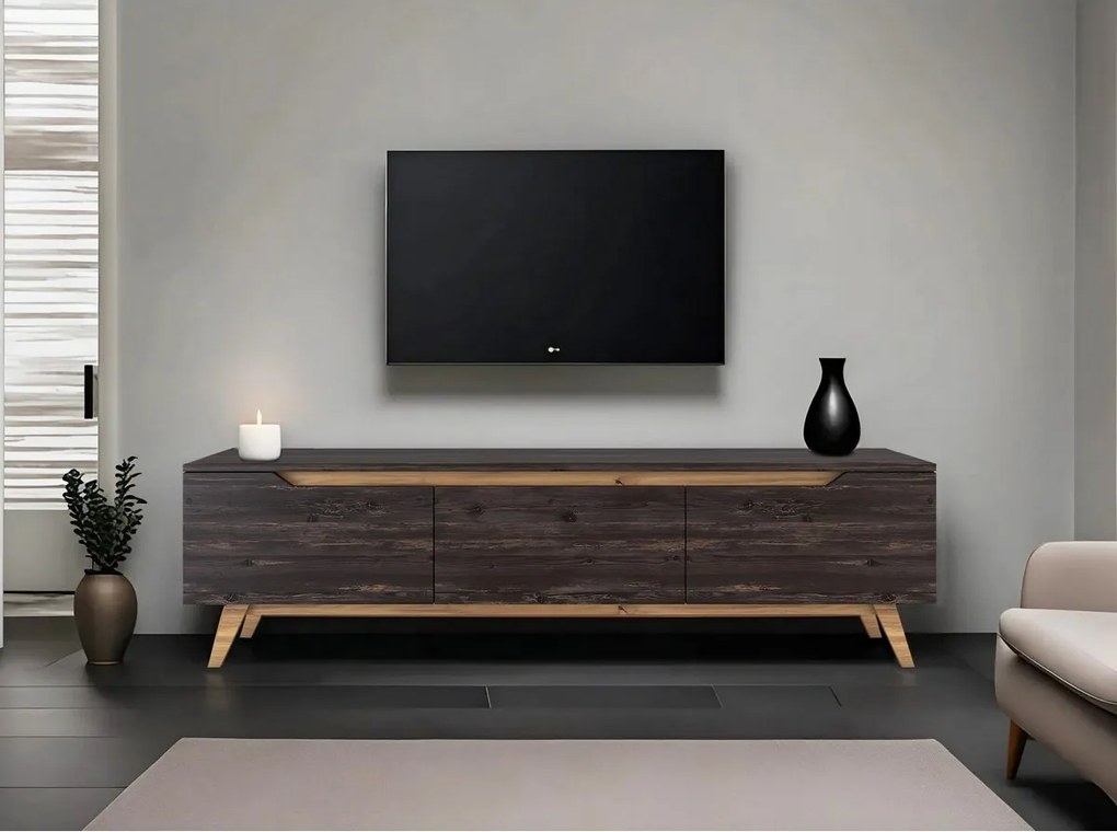 Televízny stolík Dita Black and Walnut