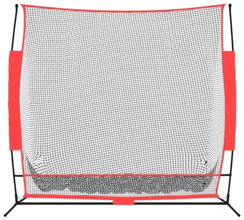 vidaXL Prenosná baseballová sieť čiernočervená 215x107x216cm polyester-