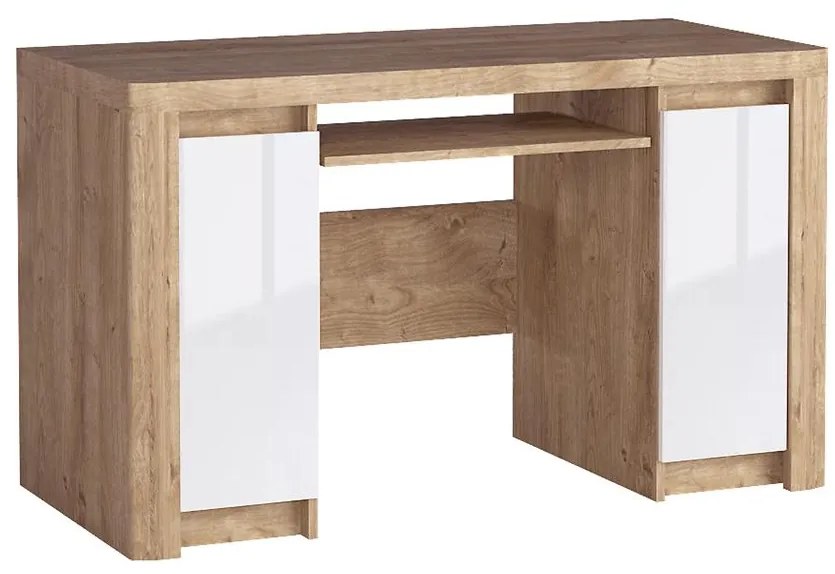 Písací stôl Livinio L14 ribbeck/biely lesk