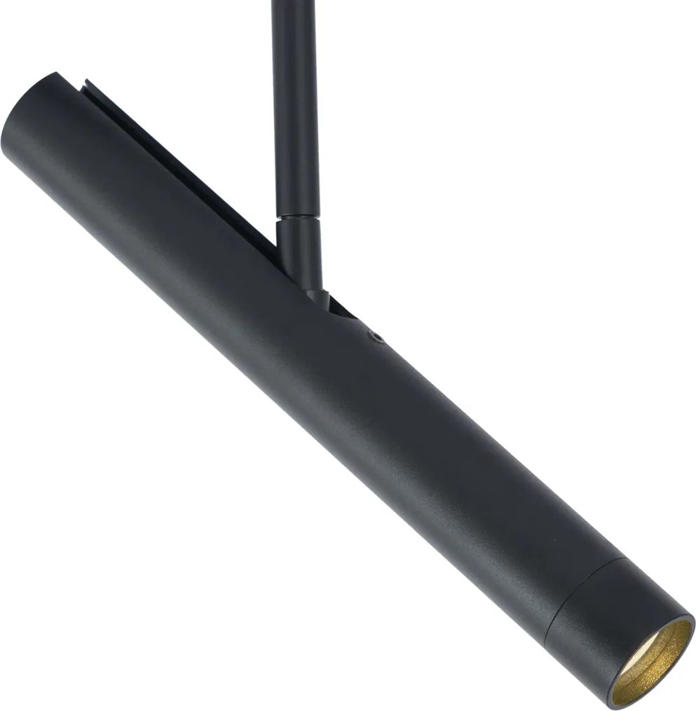 Moderný koľajnicový systém čierny so 6 bodovými svetlami čierny 1-fázový - Slimline Avery