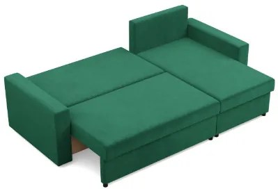 Rohová rozkladacia sedačka NEO Kronos fľaškovo zelená