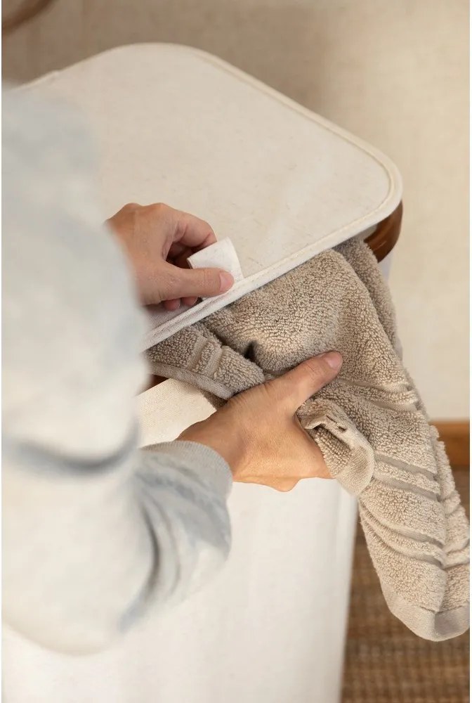 Krémový látkový kôš na bielizeň Bamboo/Linen – Bigso