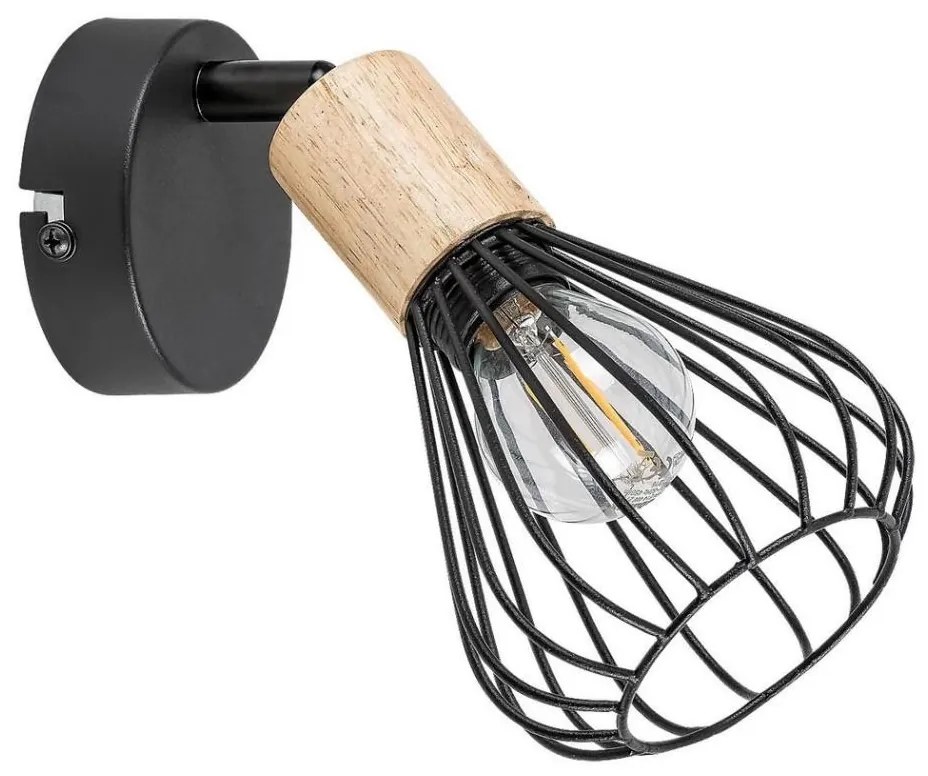 Rabalux 3147 - Nástenné bodové svietidlo FARFALLE 1xE14/25W/230V čierna/buk