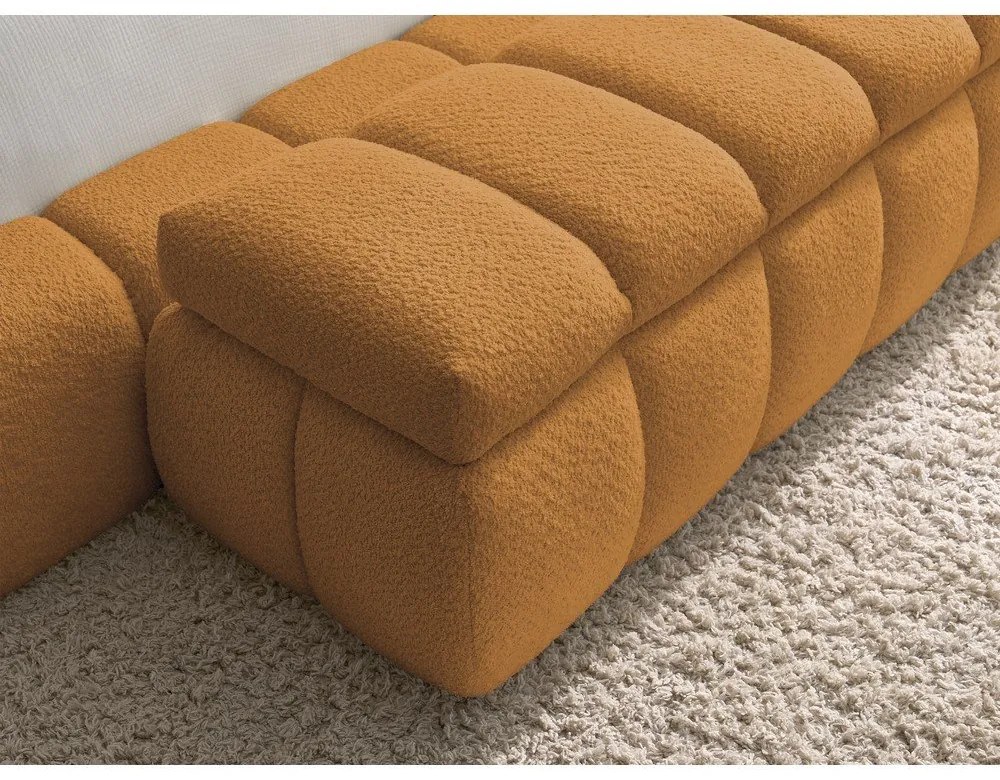 Okrovožltá lavica z textílie buklé – Bobochic Paris