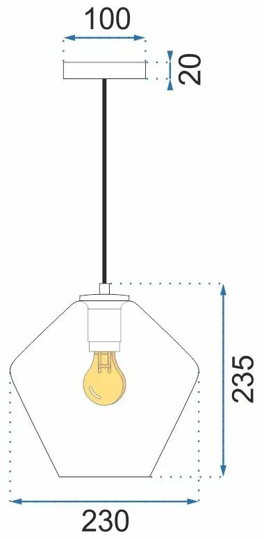 Toolight - Sklenené stropné svietidlo APP440-1CP, zlatá, OSW-00571