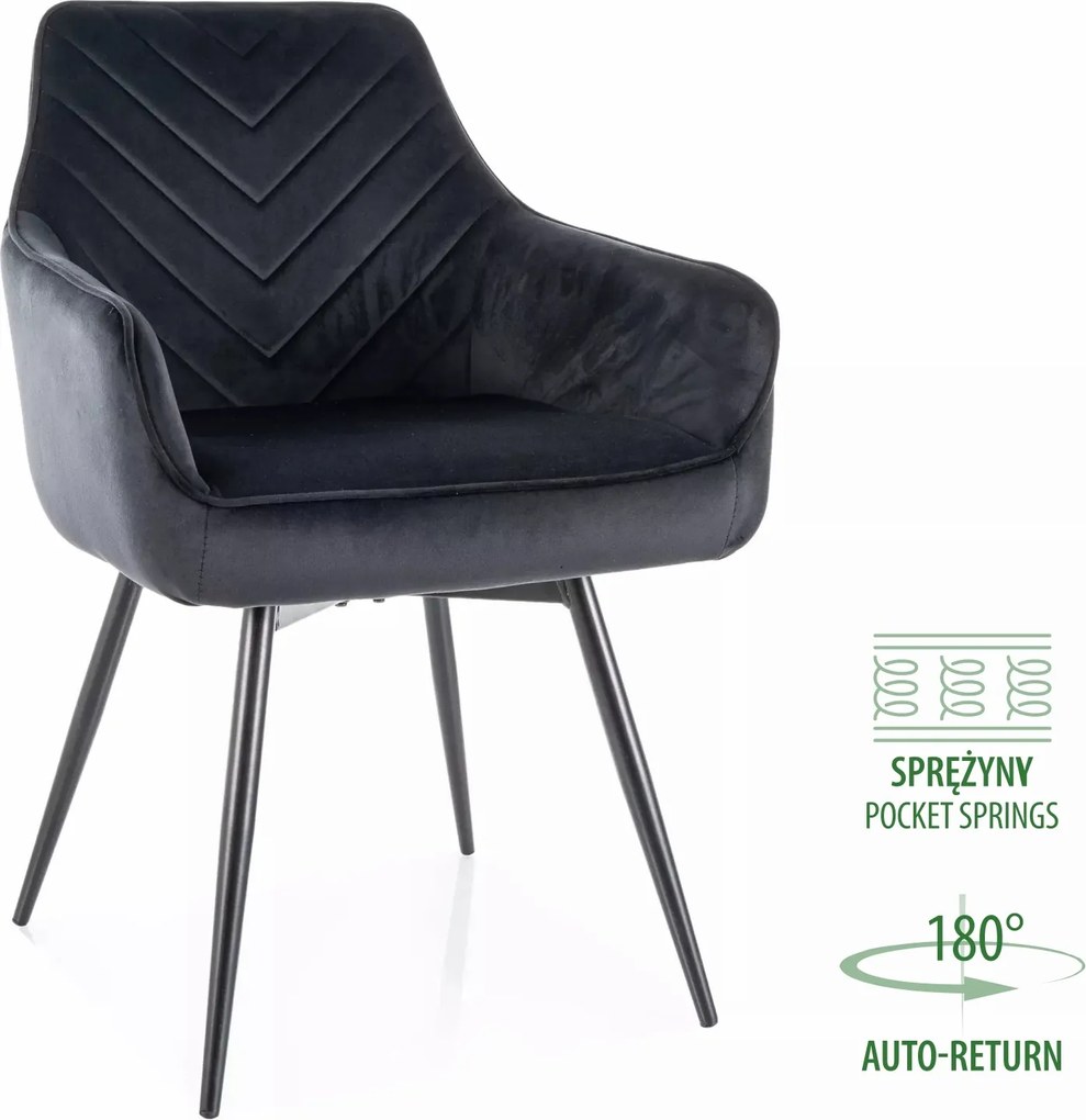 SI Služba Velvet Chair čierna