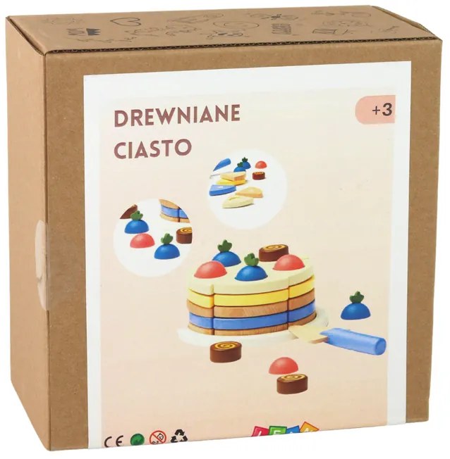 Lean Toys Drevená torta na krájanie – 8 kusov