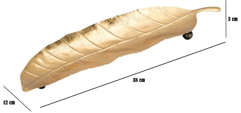 Kovová dekoratívna tácka 11x38 cm Foglia – Mauro Ferretti